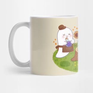 Bunny in a haunted cafe Mug